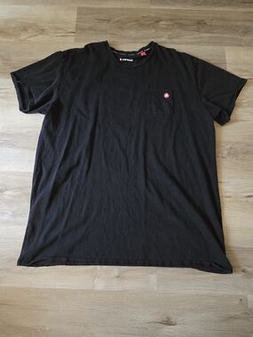 Airwalk Black Short Sleeve Pocket Tee with Red Logo Patch